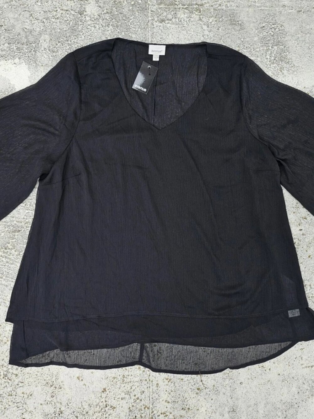 Avenue Women Top Blouse Shirt Black Size 20 Plus NWT